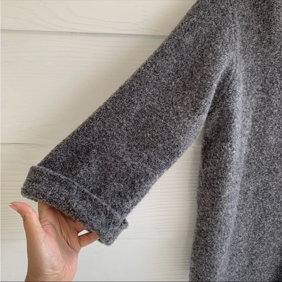 Margaret O’Leary Mock Neck Wool Blend Gray Sweater Top size Large 3/4 Sleeve - Picture 6 of 11